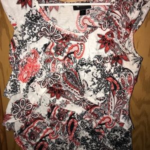 black red and white tank top